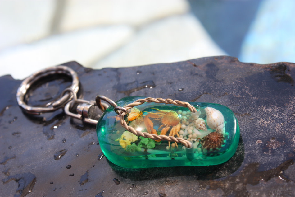 Slippa' Keychain w/ Inlay Sea Life - Green Slippa' Keychain w/ Inlay Sea Life - Green